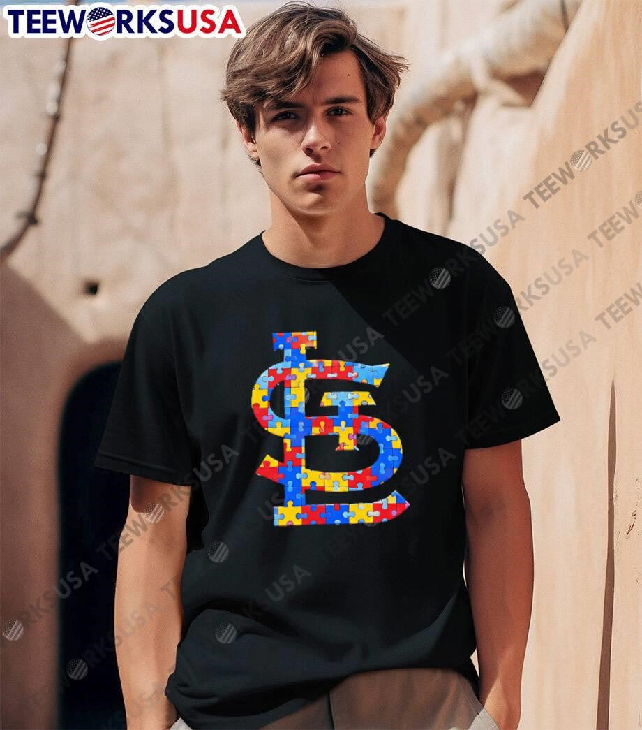 St Louis Cardinals Puzzle Piece Logo T-Shirt