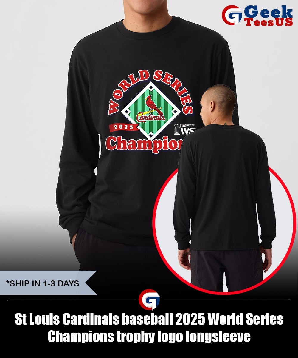 St Louis Cardinals baseball 2025 World Series Champions trophy logo shirt