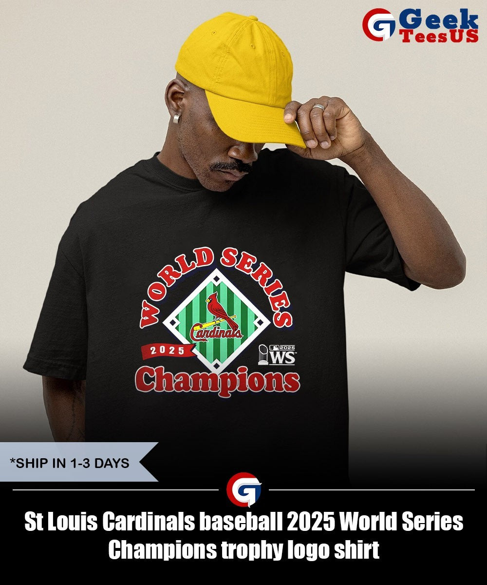 St Louis Cardinals baseball 2025 World Series Champions trophy logo shirt
