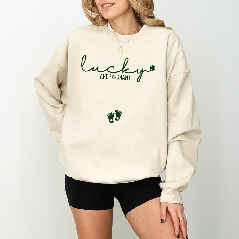 St Patrick's Day Pregnancy Reveal Sweatshirt, St Pattys Day Pregnancy Announcement Shirt, St Patricks Maternity Sweater,...