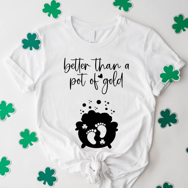 St Patricks Day Pregnancy Announcement Shirt, Funny Baby Announcement T-Shirt, New Mom Gift Tee, Mommy To Be Shirt, Baby Reveal Shirt.