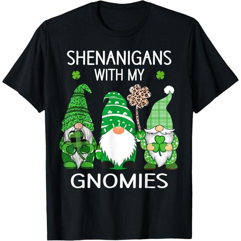 St Patricks day lucky Shamrock leopard gnomes Irish women T-Shirt Hoodie, Sweatshirt | HypeDripTees.com