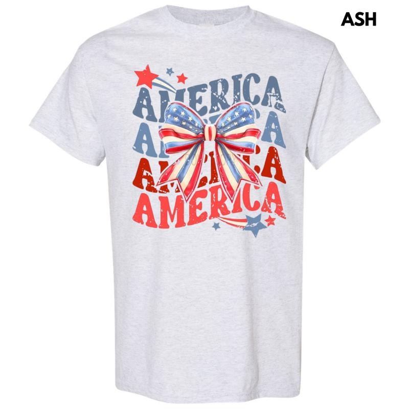 Stacked America Coquette Gildan Short Sleeve T-Shirt Hoodie, Sweatshirt | HypeDripTees.com