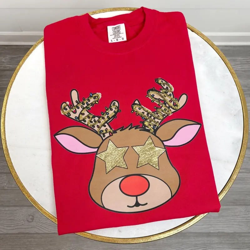 Star Eye Reindeer Comfort Colors T-Shirt 'NLB' Hoodie, Sweatshirt | HypeDripTees.com