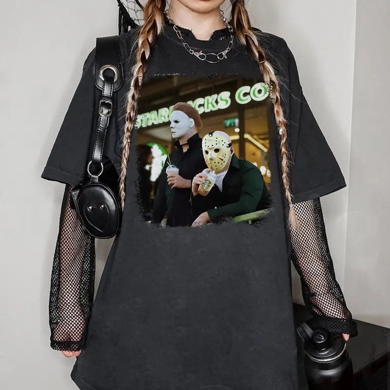 Starb0cks Halloween Shirt, H0rror Movie Characters Shirt Hoodie, Sweatshirt | HypeDripTees.com