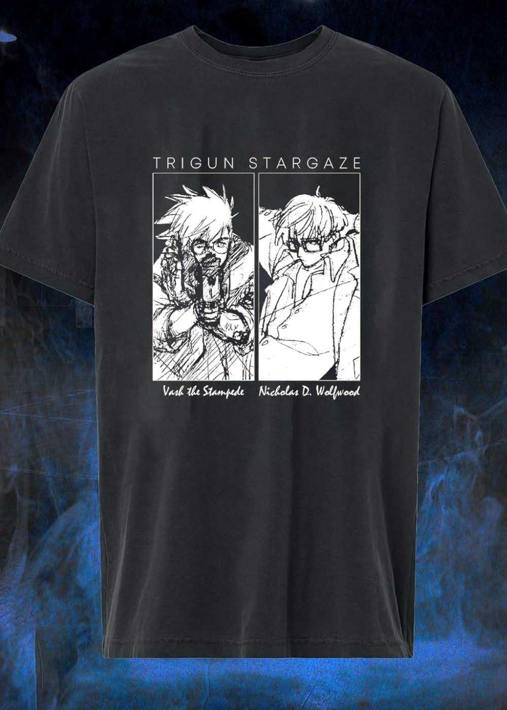 Stargaze Vash the Stampede and Nicholas D. Wolfwood Manga Art T-Shirt
