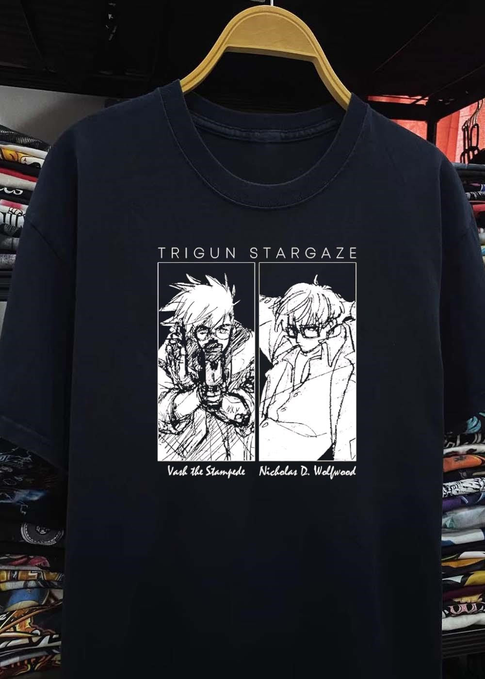 Stargaze Vash the Stampede and Nicholas D. Wolfwood Manga Art T-Shirt