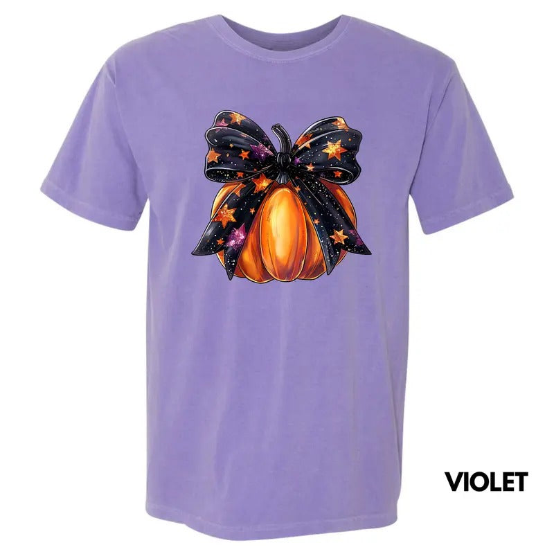 Starry Bow Pumpkin Comfort Colors T-Shirt 'NLB' Hoodie, Sweatshirt | HypeDripTees.com