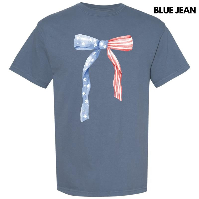 Stars & Stripes Bow Comfort Colors T-Shirt 'NLB' Hoodie, Sweatshirt | HypeDripTees.com