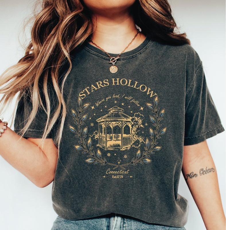 Stars Hollow Comfort Colors Shirt ,Stars Hollow Where You Lead I Will Follow Shirt, Autumn Festival, Vintage Style Stars...