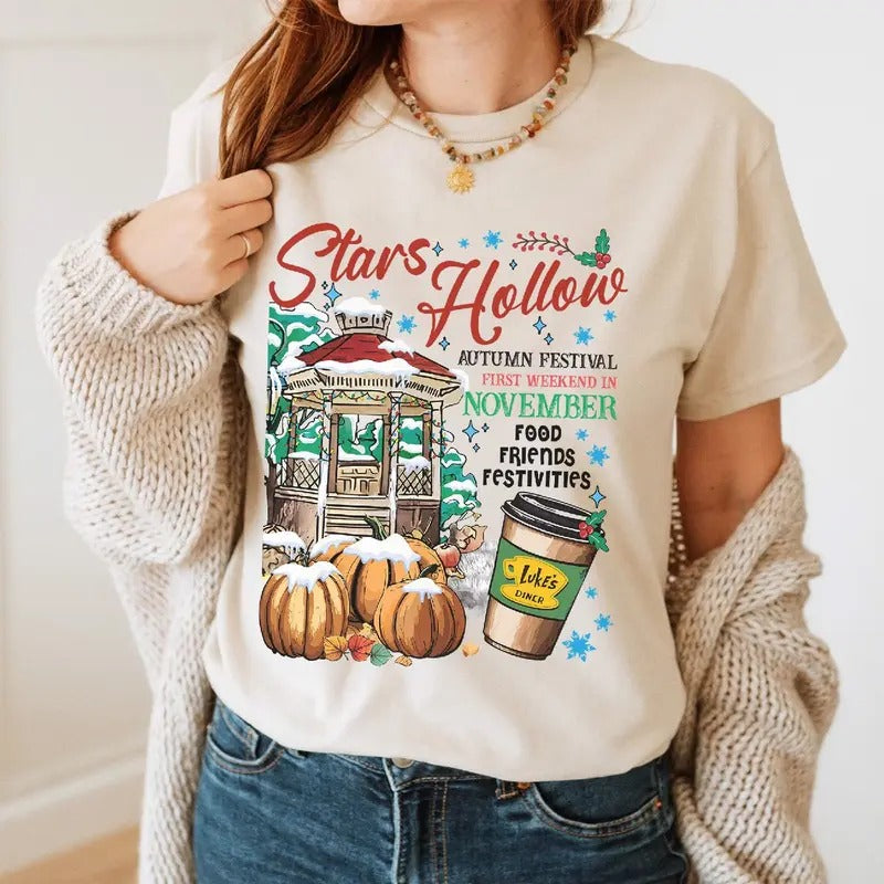 Stars Hollow Gilmore Girls Rory Lorelai Dragon Fly Inn, Luke's Diner, Chritmas Xmas Shirt Hoodie, Sweatshirt