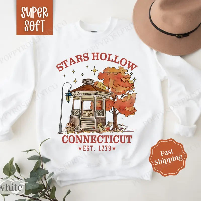 Stars Hollow Sweatshirt,  Cozy Fall Sweatshirt for Women, Pumpkin Season Sweater, T-Shirts, Hoodie | HypeDripTees.com