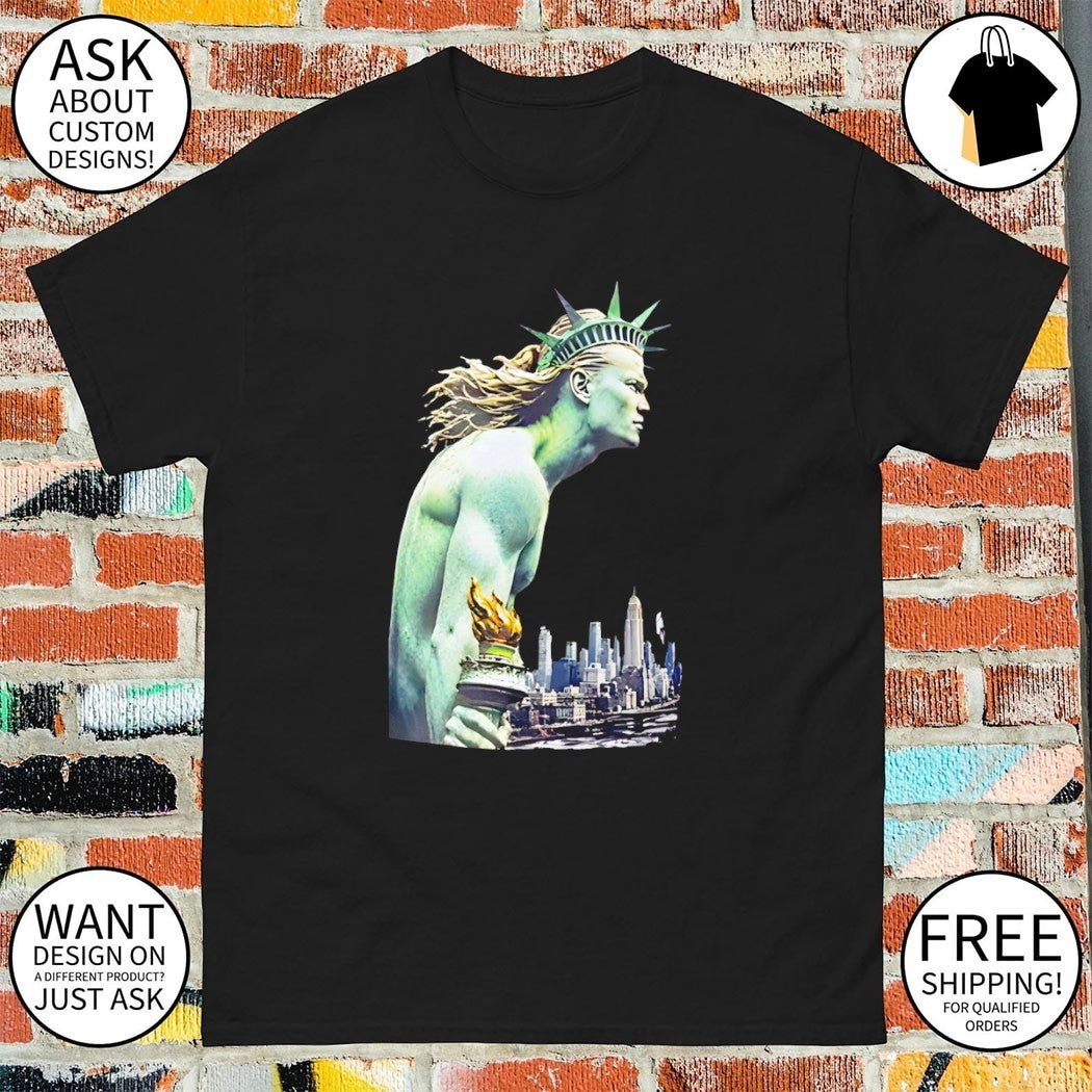 Statue of Liberty Erling Haaland Norway Soccer New York City skyline 2026 shirt