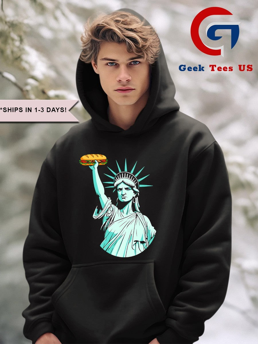 Statue of Liberty Sandwich Guy DC shirt