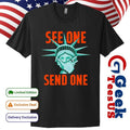 Statue of Liberty see one send one New York Mets shirt