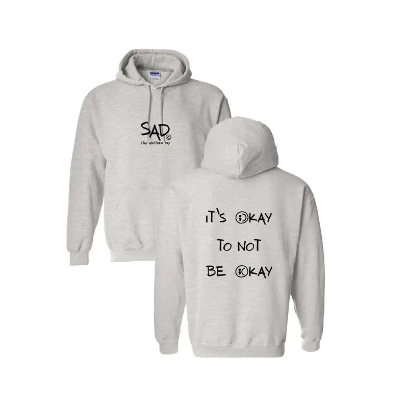 Stay Another Day It's Okay To Not Be Okay Mental Health Awareness Sweatshirt Casual Crewneck Stylish Hoodie Small...