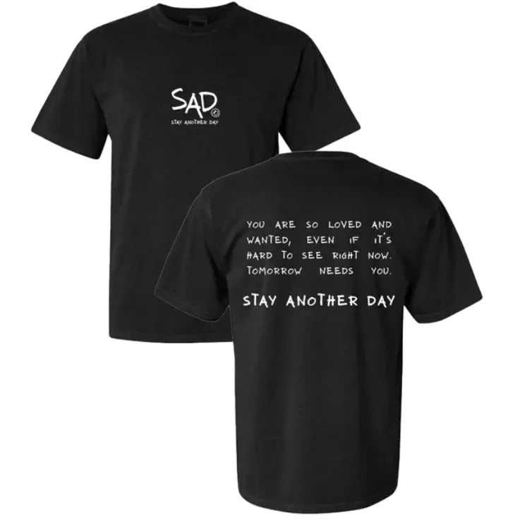 Stay Another Day Message Screen T-shirt - Mental Health Awareness Clothing, Unisex Tshirt, Athletic Vibe, Casual Cotton...