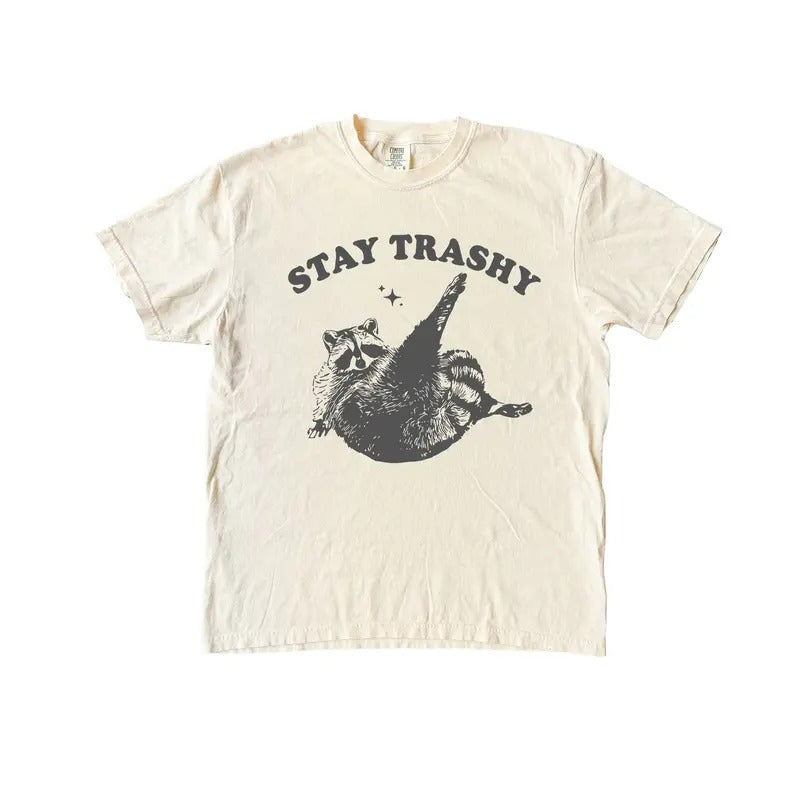 Stay Trashy Raccoon T Shirt, Cool T Shirt, TIktok Shirts Hoodie, Sweatshirt | HypeDripTees.com