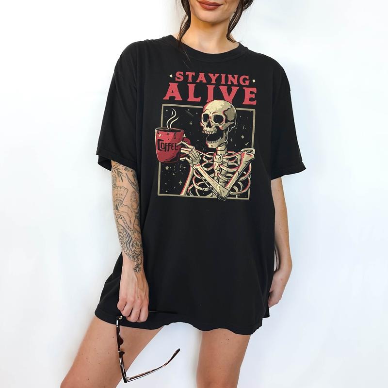 Staying Alive  - T-Shirt, Unisex T-Shirt, Funny Tee, Comfortable Shirt Hoodie, Sweatshirt | HypeDripTees.com