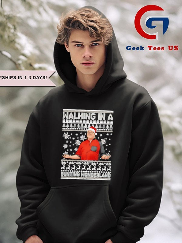 Stephen Bunting Walking in a Bunting Wonderland ugly Christmas shirt