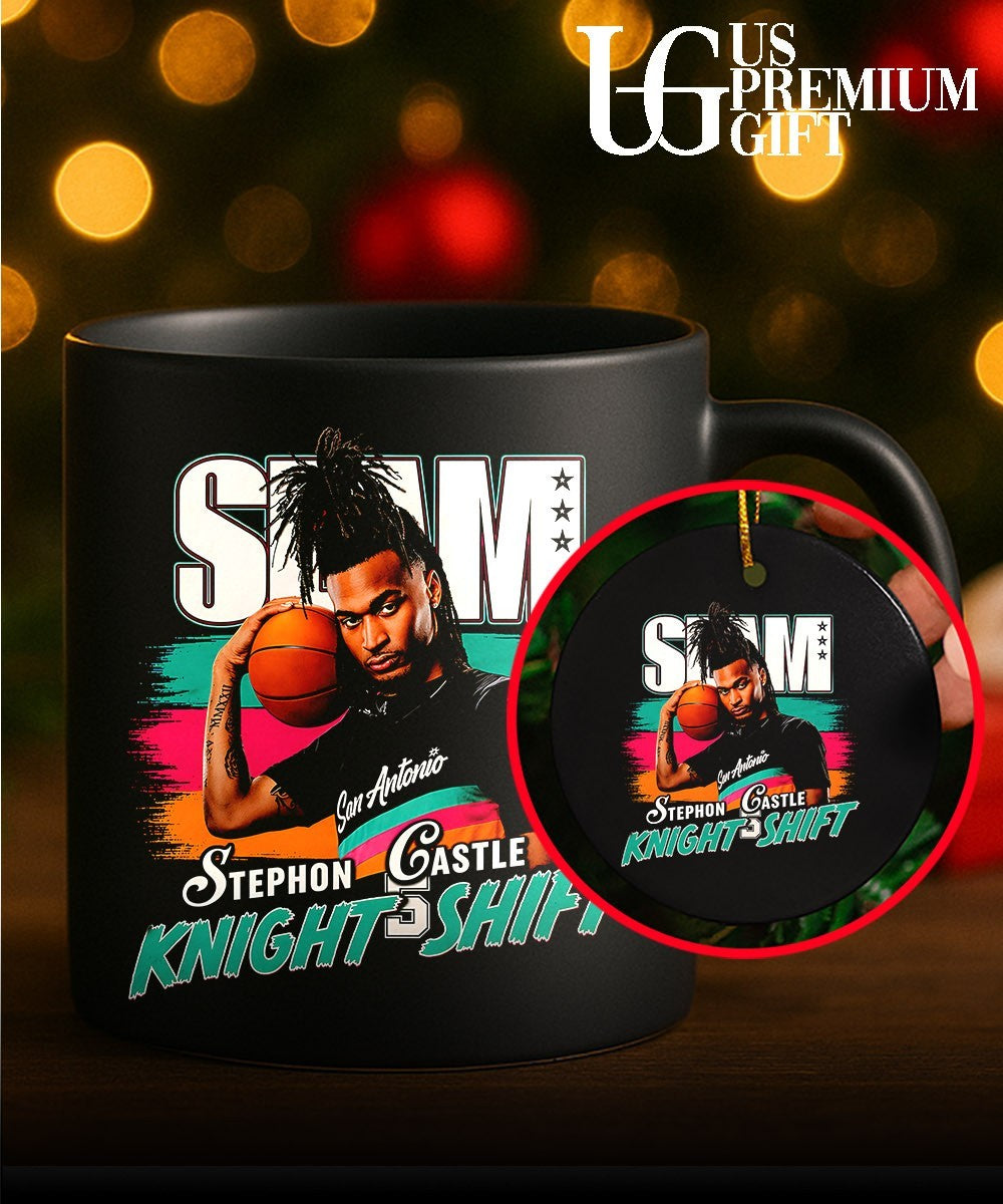 Stephon Castle San Antonio Spurs Basketball SLAM Knight Shift 5 Holding Basketball graphic shirt