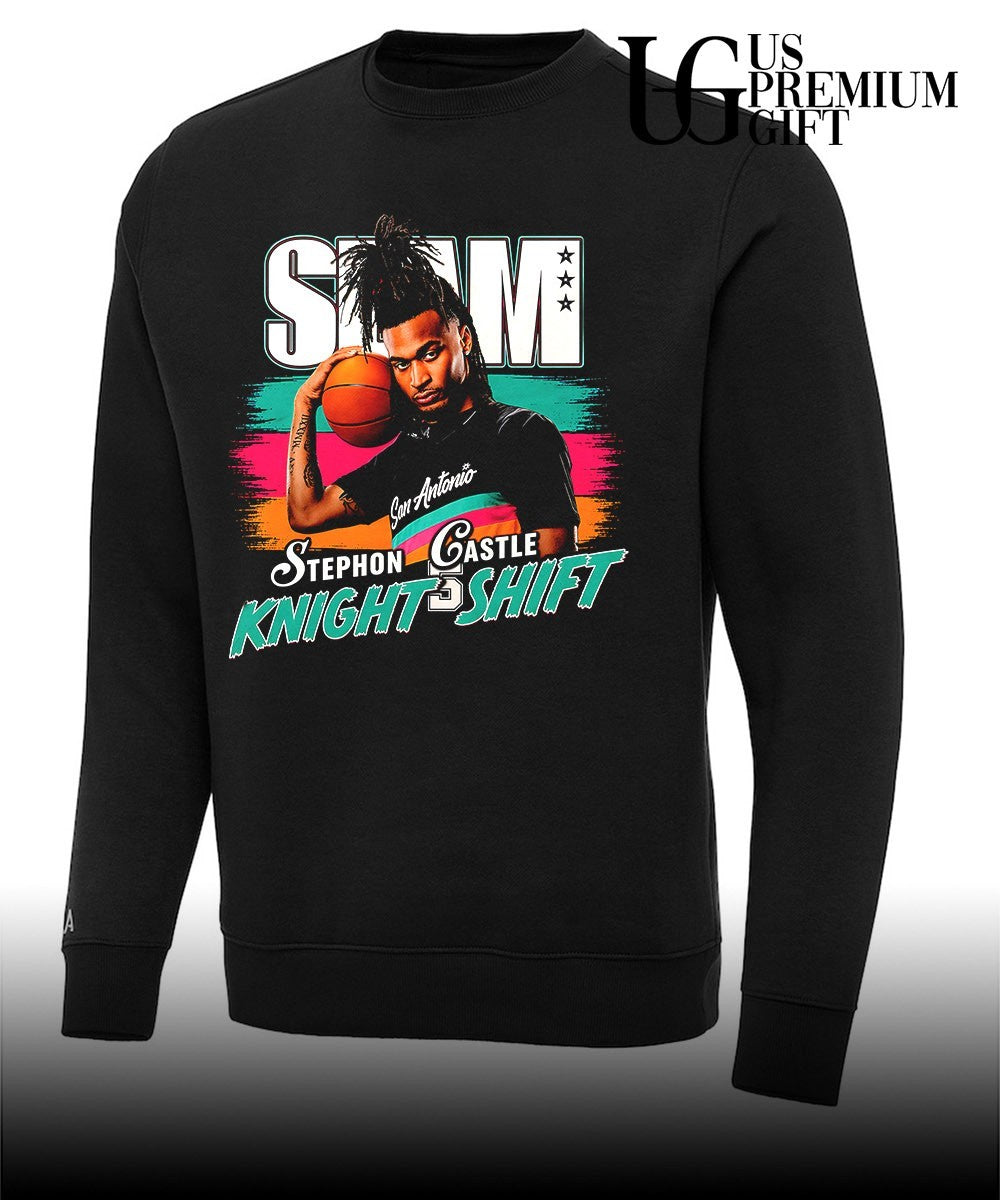Stephon Castle San Antonio Spurs Basketball SLAM Knight Shift 5 Holding Basketball graphic shirt