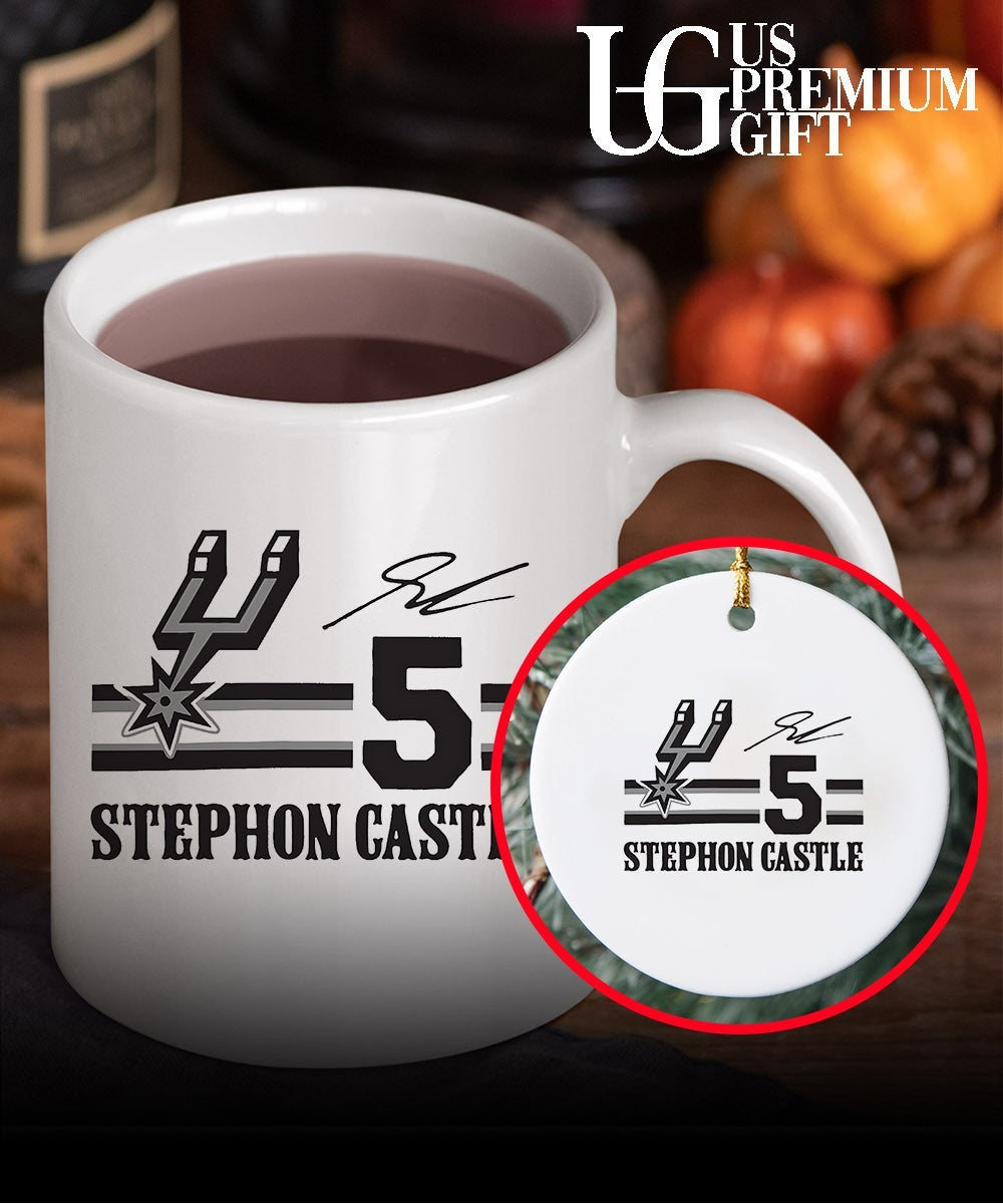 Stephon Castle San Antonio Spurs NBA signature name and number retro shirt