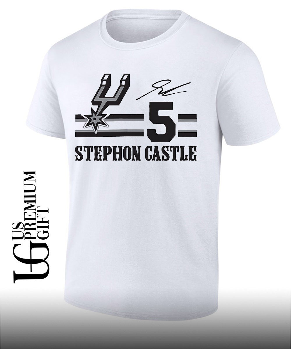 Stephon Castle San Antonio Spurs NBA signature name and number retro shirt