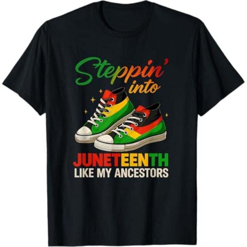 Stepping Into Juneteenth Like My Ancestors Sneakers T Shirt Menswear Top Hoodie, Sweatshirt | HypeDripTees.com