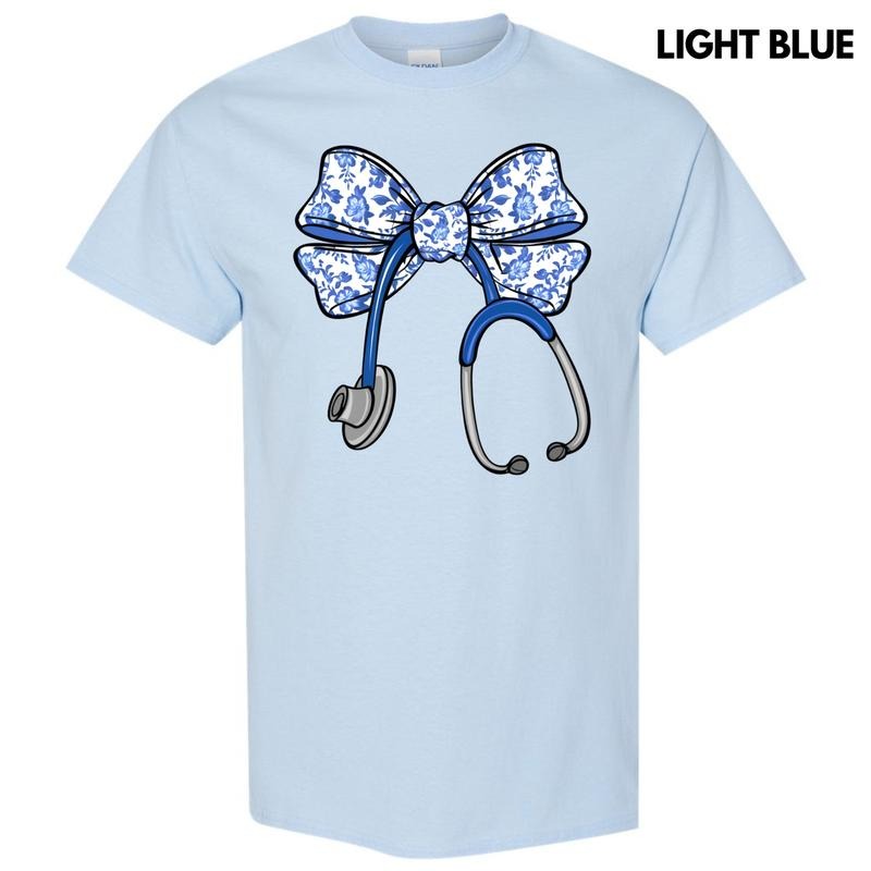 Stethoscope Florals Gildan Short Sleeve T-Shirt 'NLB' Hoodie, Sweatshirt | HypeDripTees.com