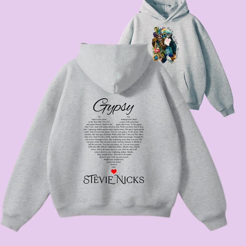 Stevie Nicks Hoodie Sweatshirt T Shirt, Back To The Gypsy That Way, Gift For Fans, Unisex Sweater Pullover Tee Cotton Fit...