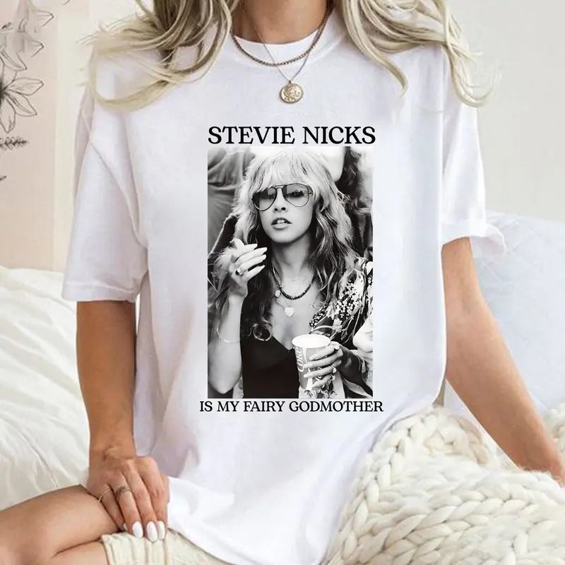 Stevie Nicks Is My Fairy Godmother Shirt, Stevie Nicks Shirt Hoodie, Sweatshirt | HypeDripTees.com