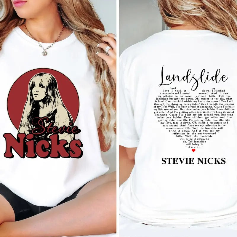Stevie Nicks Landslide Lyrics Shirt, Stevie Nicks Tour Shirt Hoodie, Sweatshirt | HypeDripTees.com