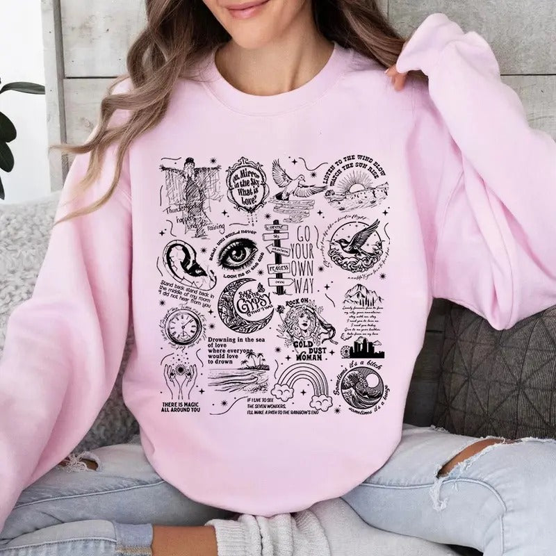 Stevie Nicks Songs Shirt Sweatshirt Hoodie, Stevie Nicks Tracklist Gift For Fans | HypeDripTees.com