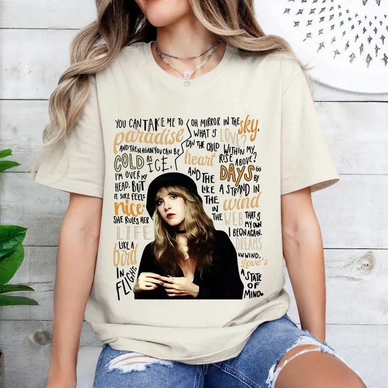 Stevie Nicks With Song Shirt Sweatshirt Hoodie, Stevie Nicks With Fan Sweatshirt, Gift For Her | HypeDripTees.com