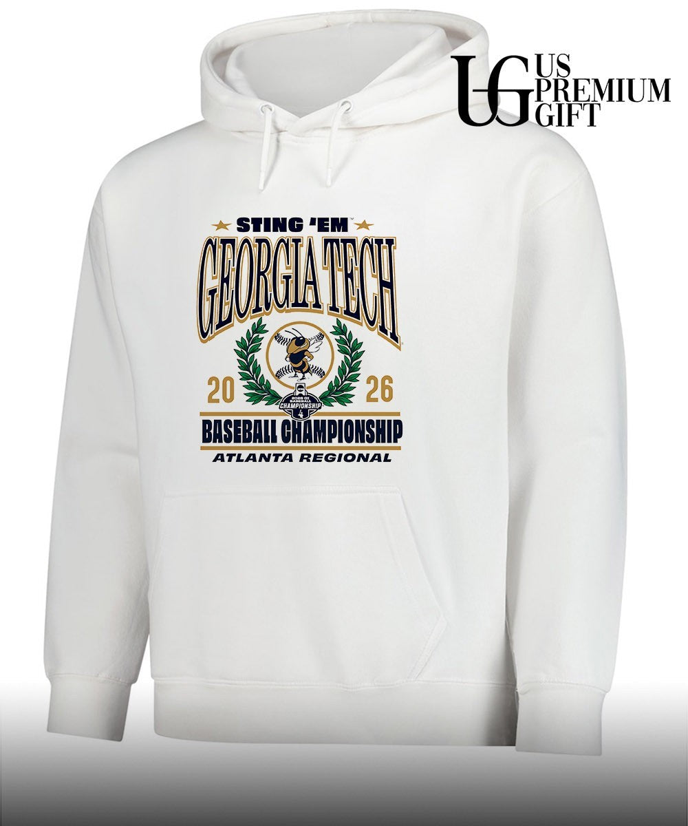 Sting ‘Em Georgia Tech Yellow Jackets Baseball Championship Atlanta Regional 2026 graphic shirt