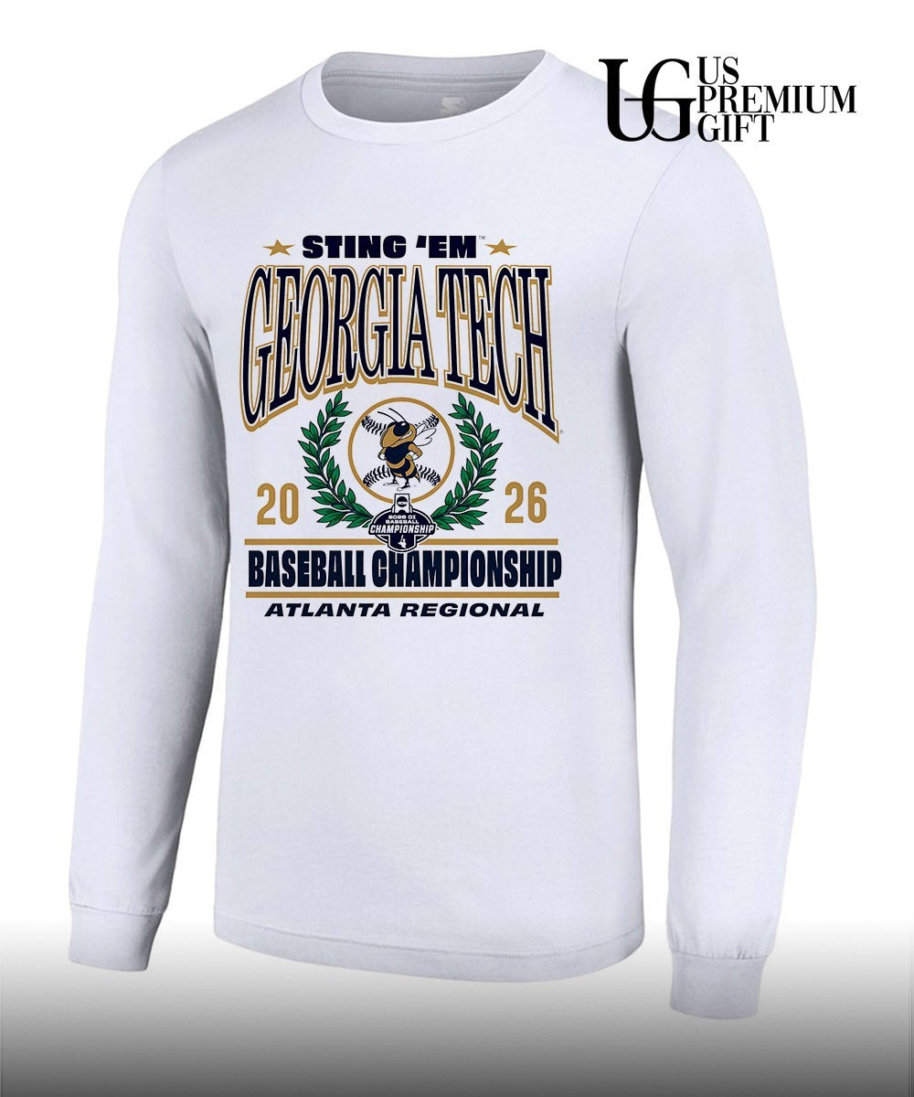 Sting ‘Em Georgia Tech Yellow Jackets Baseball Championship Atlanta Regional 2026 graphic shirt
