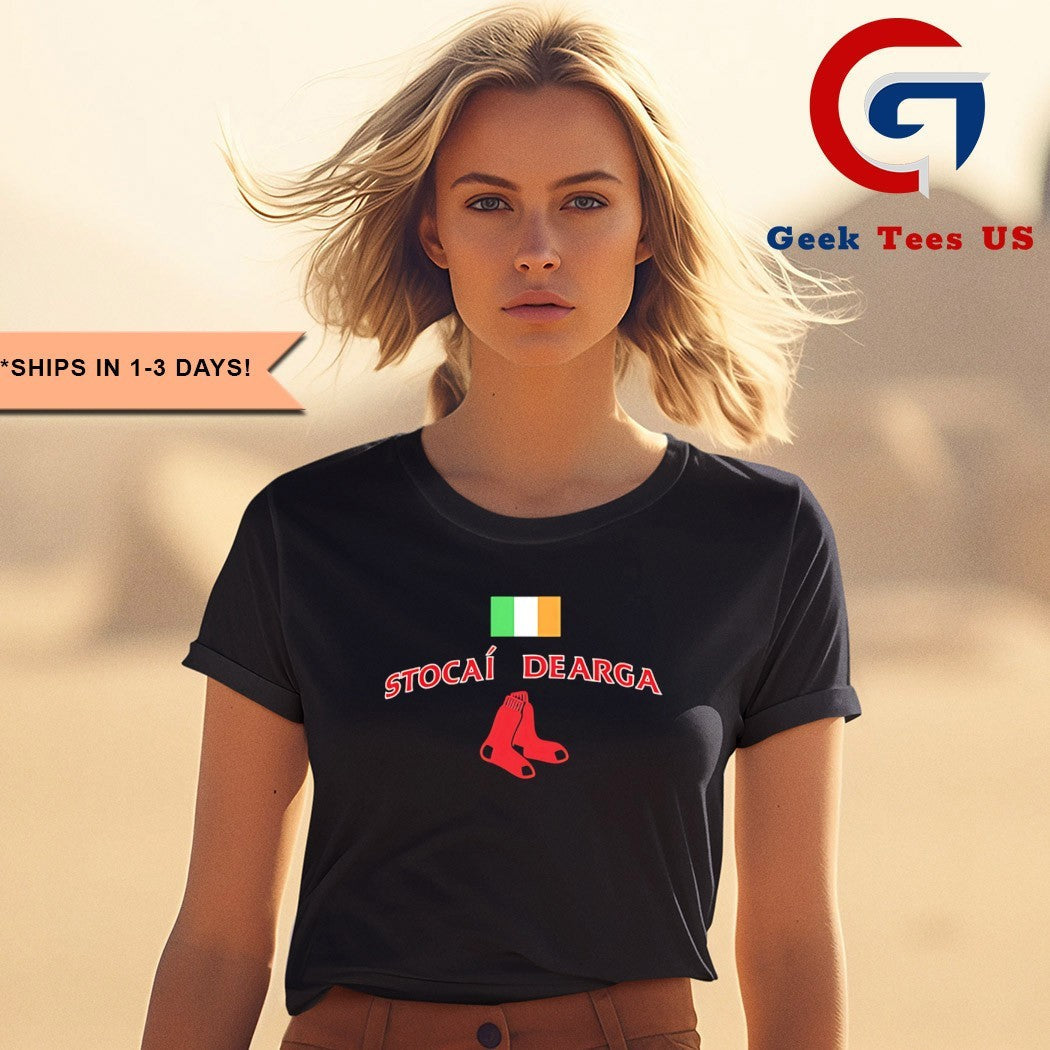 Stocai Dearga Boston Red Sox X Ireland Flag Shirt