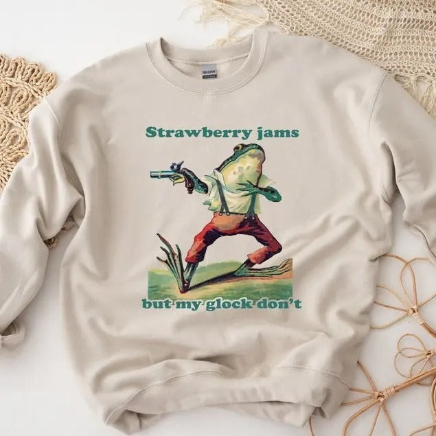 Strawberry Jams But My Glock Don't Sweatshirt T-Shirts, Hoodie | HypeDripTees.com