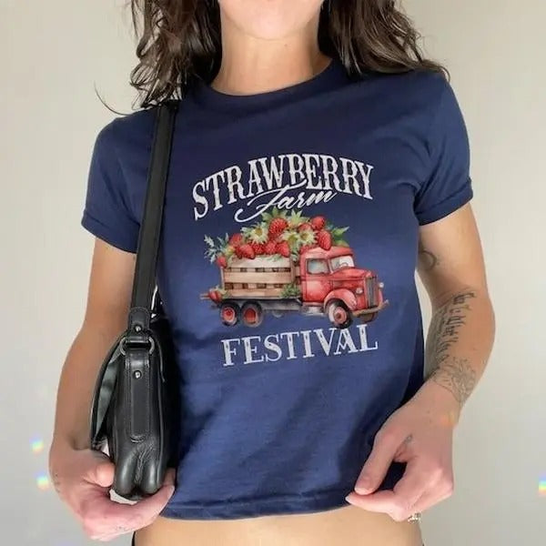Strawberry festival tee, Coquette Strawberry, y2k tee t-shirt Hoodie, Sweatshirt | HypeDripTees.com