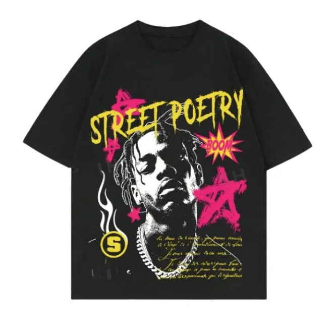 Street Life Men's Casual Portrait & Slogan Printed Short Sleeve T-Shirt, Sweatshirt, Hoodie Size S- 3XL,Gift For Women...