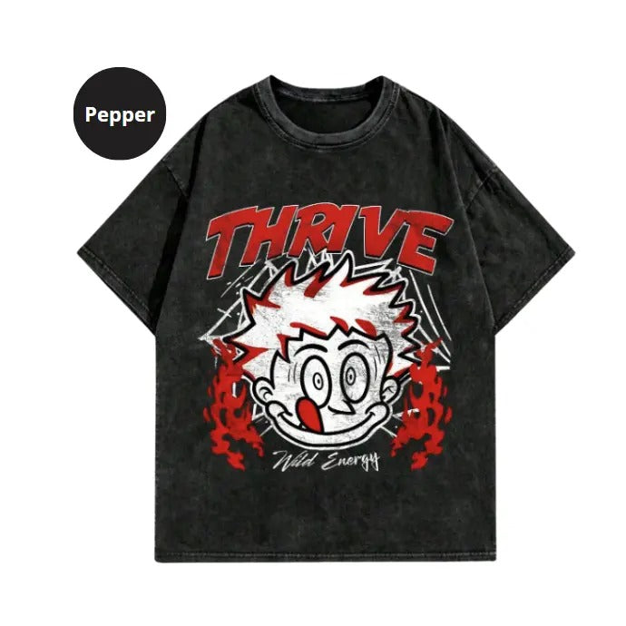 Street Life Men's Funny Graffiti Portrait Printed Washed Vintage Short Sleeve T-Shirt, Sweatshirt, Hoodie Size S-...