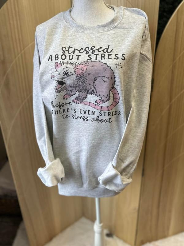 Stressed About Stress Sweatshirt - Funny Sweatshirt - Relatable T-Shirts, Hoodie | HypeDripTees.com