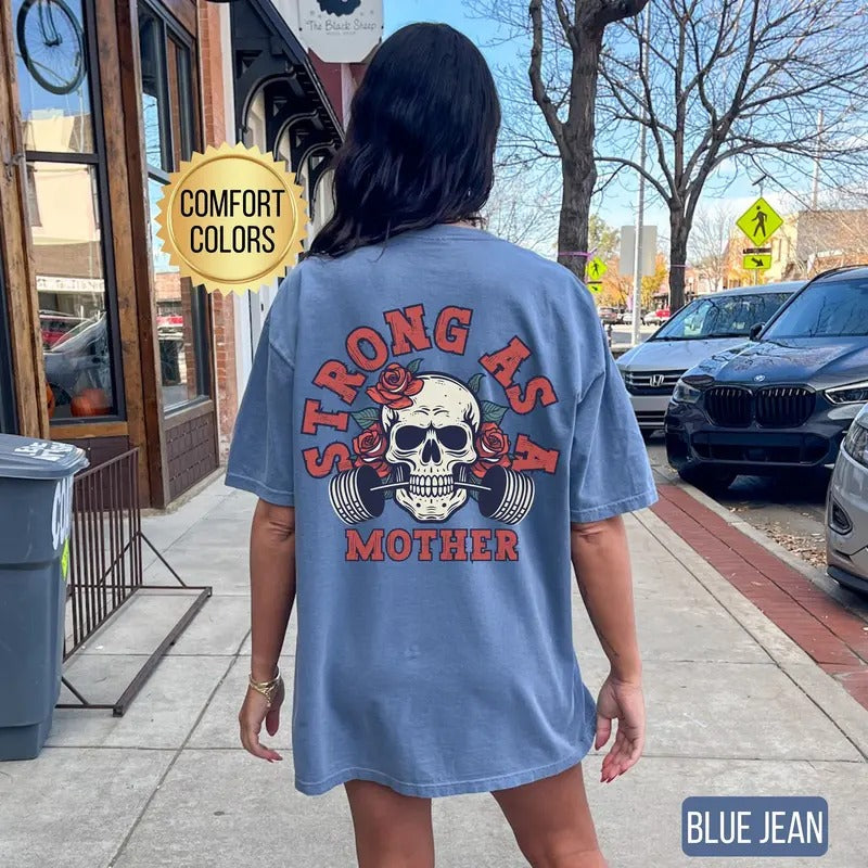 Strong As A Mother Shirt s Gym Pump Cover Mother's Day Gift Funny Workout T-shirt Weightlifting Shirt Oversized Gym Tee...