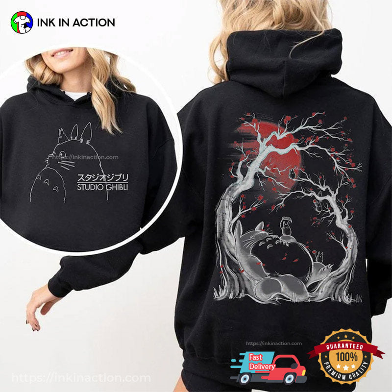 Studio Ghibli My Neighbor Totoro Cherry Blossoms And Moon Shirt