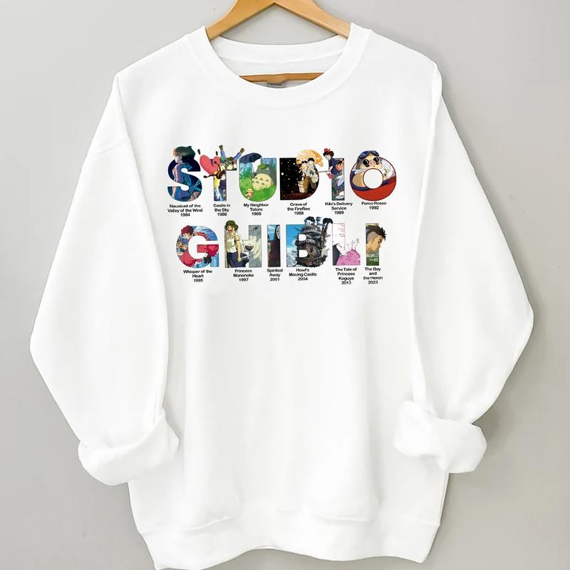 Studio Ghibli Sweatshirt, Hayao Miyazaki, Studio Ghibli Totoro Shirt, Ghibli No Face Shirt, Howl's Moving Castle shirt,...