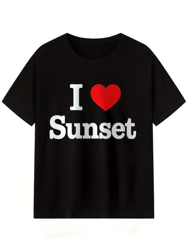 Stylish I Love Sunset T-Shirt For Fashionable Men Streetwear Casual Hoodie, Sweatshirt | HypeDripTees.com