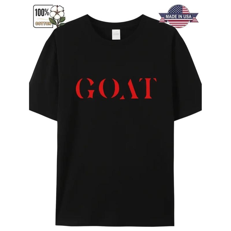 Stylish Red Letter GONT Print Men'S Short Sleeved T-shirt, American Fashion Trendy Round Neck Casual Top For Men In...