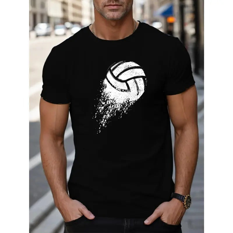 Stylish Volleyball Graphic Tee - T-Shirts