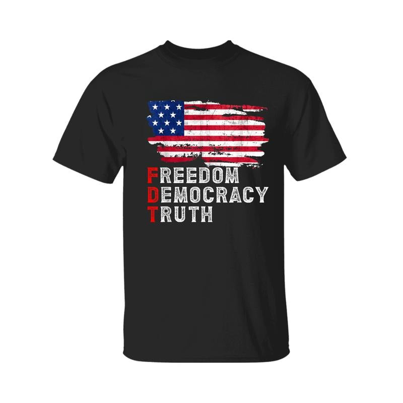 Subtle Political Freedom Democracy & Truth American Patriot T-Shirt, For Men, For Women, Menswear Hoodie, Sweatshirt
